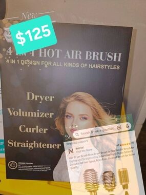 4-in-1 Hot Air Brush Hair Styler - Gold